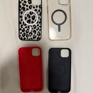 Apple iPhone 14 plus Phone Case Collection - Red, Black, Leopard, Clear LIKE NEW